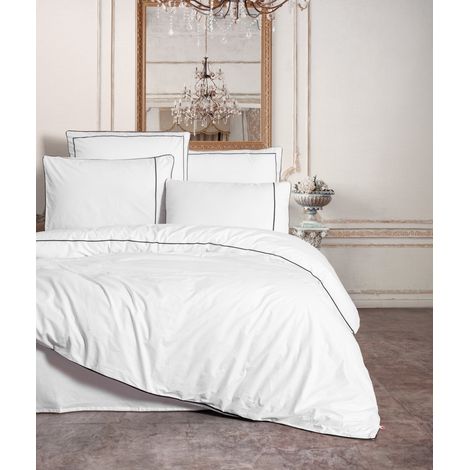 Funda nórdica, funda nórdica, ropa de cama Set 100% Algodón Blanco Negro (1/2)