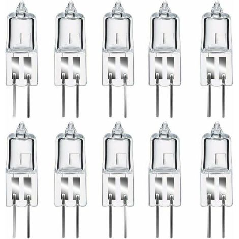 10 Stück G4 50W 12V Halogenlampen, warmweiß 2800K, dimmbar, klare Kapsel (1/4)
