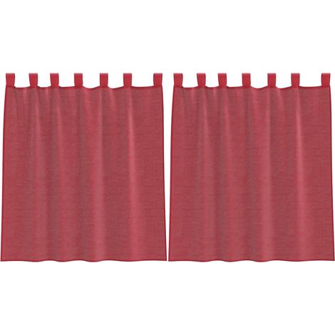Maison Exclusive - Voile Vorhänge mit Stangentaschen 2 Stk. Weinr