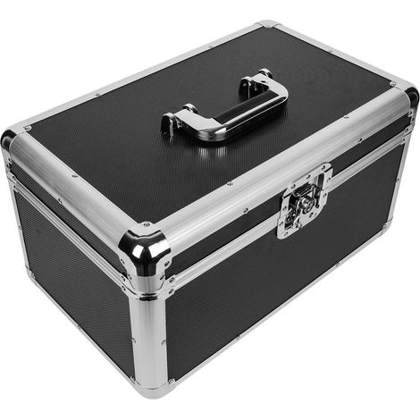 7" LP Vinyl Record Storage Box Case Aluminium Flight Case Lockable DJ Portable Carry Case Holds 200pcs Vinyl Record Albums (Black) (1/5)