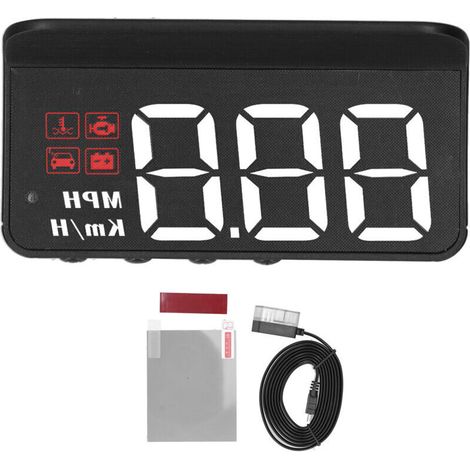 Affichage Tête Haute, Voiture OBD2 HUD Affichage Tête Haute Projecteur de Pare-brise Jauge Multifonction Alarme Fatigue Rappel de Conduite Projecteur HUD. (1/5)