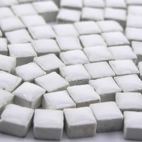 500 x 5mm Mini Ceramic Mosaic White Pearlescent WW02 (1/5)