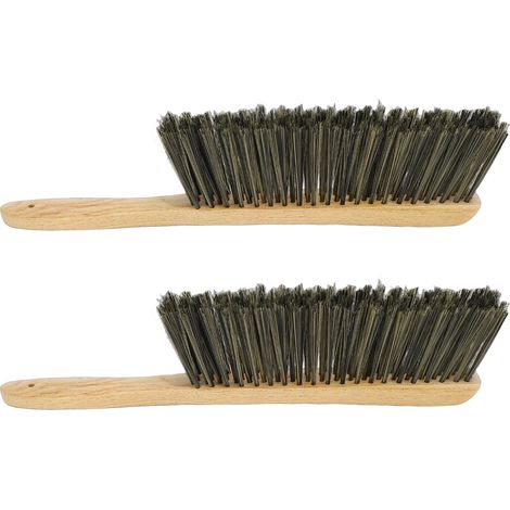 2 pièces brosse à poussière en bois banc balai à main fouet mobilier d'extérieur avec long manche cheveux doux pour voiture lit canapé cheminée nettoyage ménager L (1/5)