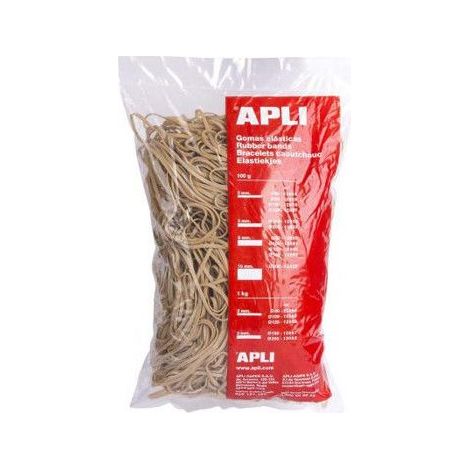 Bracelets élastiques en caoutchouc - APLI - 12859 - 70% caoutchouc naturel - 200x3mm - Sachet de 100g (1/3)