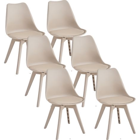 Wokaka - Set di 6 sedie da pranzo - design minimalista - Sedie nere, ergonomiche - sale da pranzo, soggiorni e sale conferenze