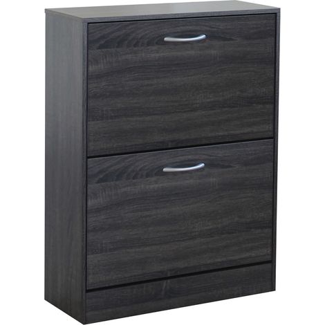 Scarpiera da interno a 2 ante in legno Cristel -  DarkGrey