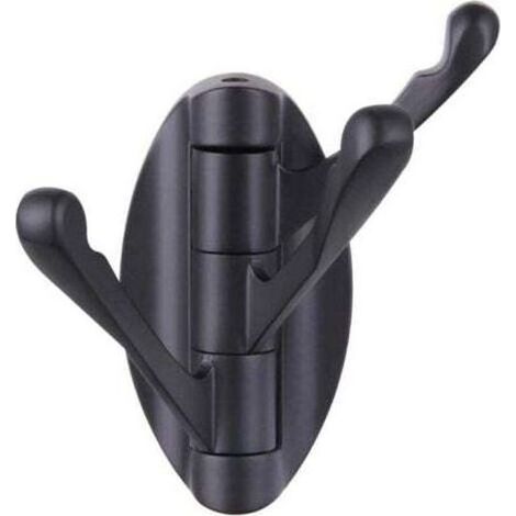 pair Gancio per asciugamani pieghevole nero opaco, gancio girevole in metallo per accappatoio, porta asciugamani da bagno, attaccapanni per camper, montaggio a parete