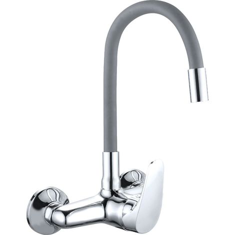Monomando fregadera JAVA mural goma flexible gris (1/5)
