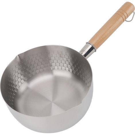 Pentola per noodles istantanei in acciaio inox, professionale, efficiente, riscaldamento uniforme che impedisce ai noodles di attaccarsi, adatta a fornelli a gas e a induzione, 18 cm/7,1 pollici. (1/5)
