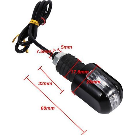 Clignotant Moto - 6 LED Par Lampe - Étanche Coque Métallique Anticorrosion - Pour Guidon 18 À 22 Mm - Paquet De 6 Pièces (1/5)