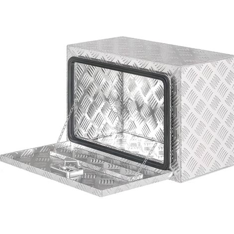 Coffre à outils pour camion 60,9x35,5x40,6 cm en aluminium argent, avec rangement FloraGrace (1/5)