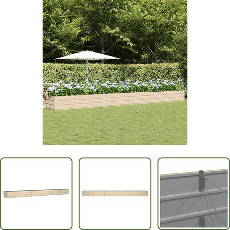 Garten - Pflanzkübel Elfenbein 600 x 80 x 45 cm Stahl (1/5)
