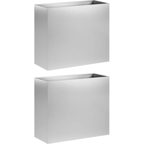 Cache-pot de jardin 2 pc Argenté 50 x 20 x 40 cm vidaXL