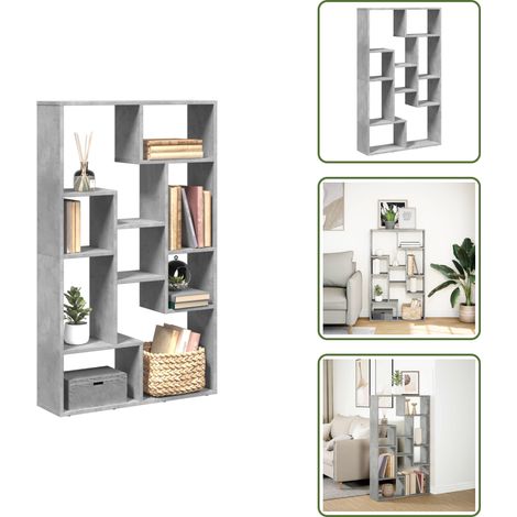 Bücherregal Betongrau 72x20x120 cm Holzwerkstoff - Bücherregal - Bücherregale - Bücherständer - Regal (1/5)