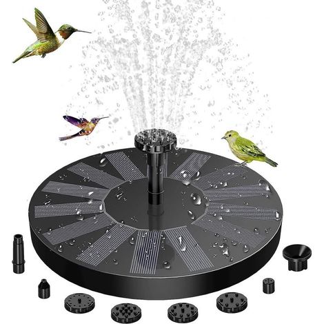 Piscine solaire de pompe de fontaine solaire flottante extérieure avec 6 buses, utilisée pour le bain d'oiseaux, l'étang, la piscine, la cour, la décoration de jardin (1/5)