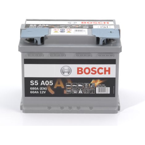 Batterie de démarrage Auto BOSCH S5 AGM S5A05 12V 60Ah 680 A EN - Compatible Start-Stop (1/6)
