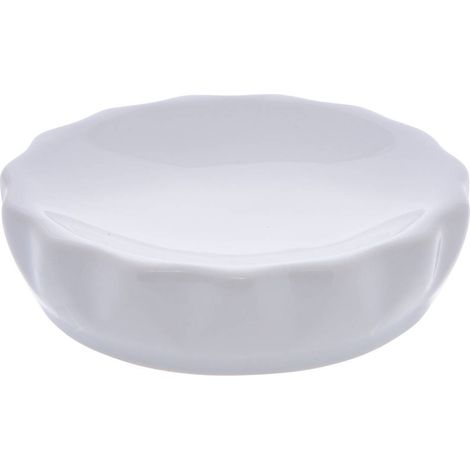 Jabonera colorama de cerámica, 11 cm de diámetro, blanca - 5five