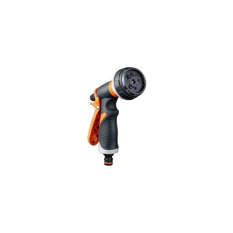 Bewässerungspistole, 8 Bewässerungsmodi, multifunktionaler Gartensprüher, komfortable Kunststoff-Sprühpistole, ideale Autowäsche, Rasen- und Gartenbewässerung, Grau/Orange (1/5)