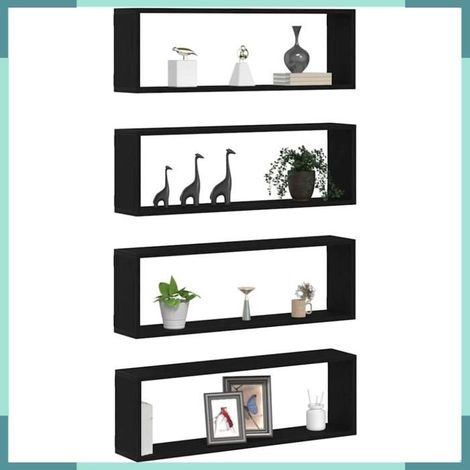Étagère murale - 862644 - Chêne noir - 80 x 15 x 26 cm - Lot de 4 (1/5)