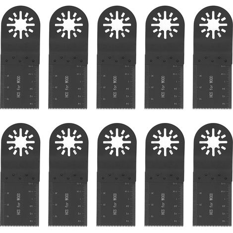 Lot de 10 lames de scie oscillante multifonction, découpe précise, à changement rapide, pour bois et plastique (1/5)