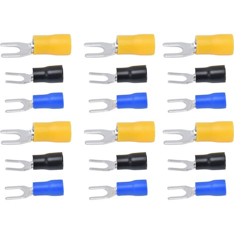 300 Stück isolierte Gabelkabelschuhe aus Kupfer und PVC, U-förmiger Drahtverbinder für Transportbeleuchtung (SV1.25-4+SV2-4+SV5.5-4) (1/5)