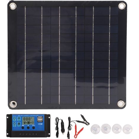 Kit panneau solaire 10 W 18 V en silicium polycristallin avec contrôleur de charge solaire 100 A pour maisons, camping-cars et bateaux (1/5)