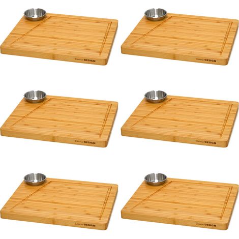 Juego de 6 Platos para Raclette - 30x25 Raclette Tablero de Madera con Salsera (1/5)