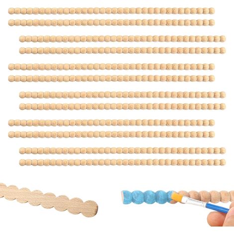 12 PièCes Moulure Decorative BoisPerles En BoisMoulure Murale Bande De Perles Demi Rondes En Bois, Convient Pour Les Meubles De Bricolage, Les Portes, Les Armoires Et Autres DéCorations (1/5)