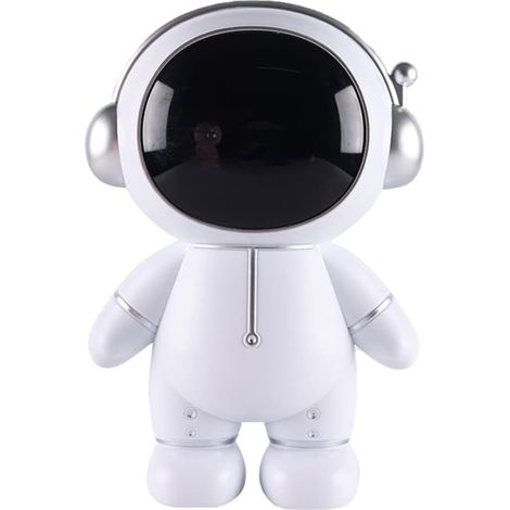 Tirelire astronaute en forme de cochon, figurine décorative d'astronaute pour bureau (argentée) (1/5)