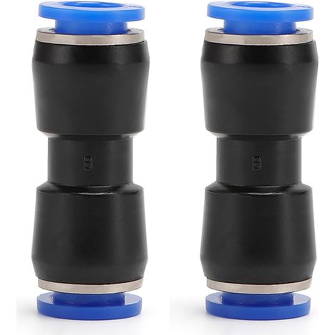 Connecteur pneumatique 2PCS coude/droit/type Y/T-Type/Réducteur de tube d'air pour la connexion rapide tuyauterie d'air, outils pneumatiques (réduction du raccord 10 mm à 8 mm) - Straight Fitting 8mm (1/5)