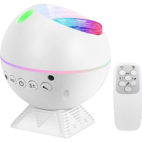 Projecteur veilleuse blanche avec 162 modes d'éclairage, télécommande, activation sonore, rotation à 360° - Idéal pour la chambre, la chambre d'enfant et la décoration de fêtes (1/5)