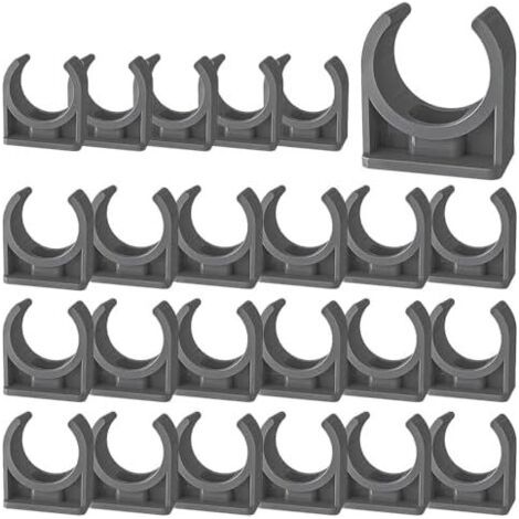 24 pièces Colliers de tuyau, colliers serrage, Support en U pour la fixation tuyaux acier inoxydable, plastique caoutchouc - 50mm (1/5)