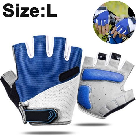 Gants de sport antidérapants demi-doigts - 0101 bleu L (1/5)