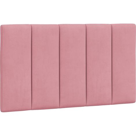Coussin de tête de lit rose 80cm velours (1/5)