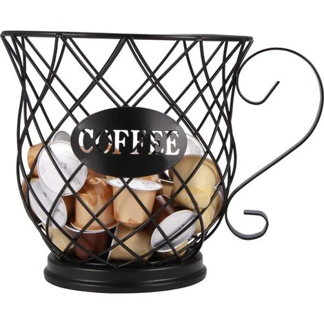 Organisateur de capsules de café, noir, pour plan de travail de cuisine, bar à café, bureau ou hôtel.-AquaForge (1/5)
