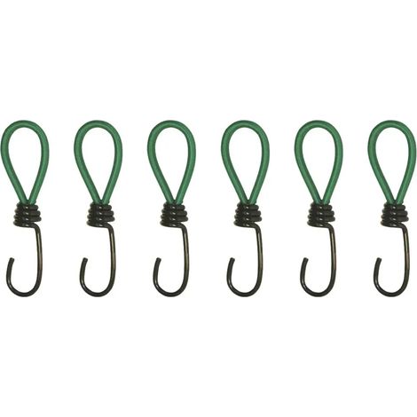 Tendres tendeurs caoutchouc pour filets, bâches, bagages - 6 pièces extensibles 70-160 mm (1/2)