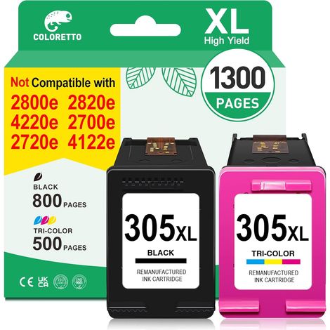 305XL Cartouche pour HP 305 Envy 6032e 6000 6032 6432e 6400e H305