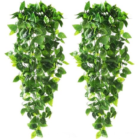 2pcs Plantes Suspendues Artificielles, Faux Lierre de 3.6ft pour Décoration Intérieure et Extérieure (1/4)
