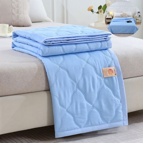 Couette Rafraichissante - 150 x 100 cm - Tissu Respirant en Coton 98 % - Idéale pour les Nuits Chaudes et les Climats Tempérés - Bleu - 1 Pièce (1/5)