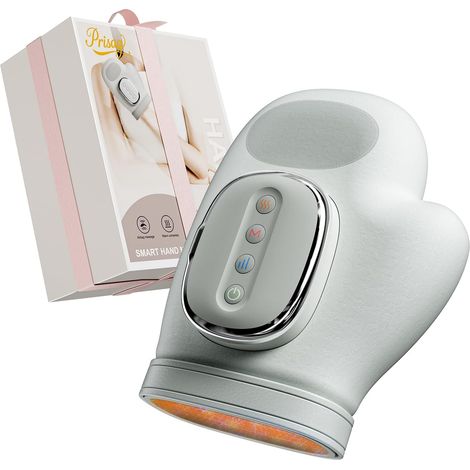 Appareil de massage des mains électrique, chauffant, 3 modes et 5 intensités, soulage la fatigue, ergonomique, Gris