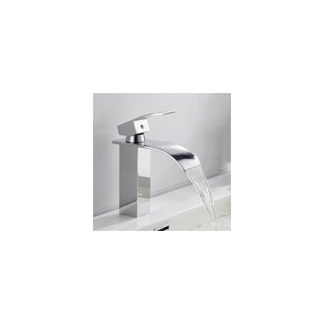 Robinet mélangeur à poignée unique pour lavabo – Finition métal – Matériau anticorrosion – Débit d'eau régulier – Installation facile