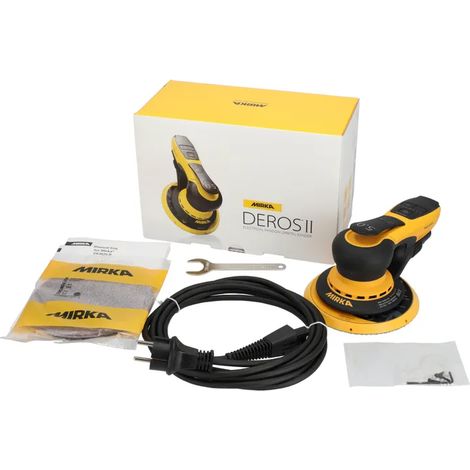 Mirka – Ponceuse orbitale filaire Deros II 650CV – Ø 150 mm – Moteur sans charbons 400W – Vitesse réglable 4000-10000 tr/min – MID6504044