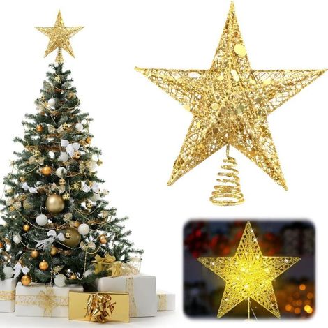 Étoile Dorée pour Sapin de Noël - Décoration et Topper d'Arbre de Noël - Cimier de Sapin (1/5)