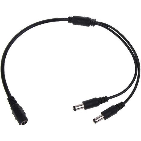 1 Buchse auf 2 Stecker 5,5 mm x 2,1 mm DC-Stromversorgungskabel Y-Splitter-Adapterkabel