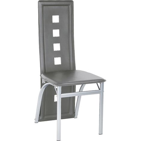 Haloyo Lot de 10 Chaises de Salle à Manger,Chaise de Cuisine avec avec Assise et Dossier en PU,Pieds en Métal, gris (1/5)