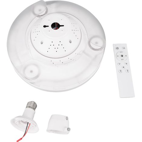 Ortviai Ventilateur-plafond avec lumière LED réglable 3 vitesses, télécommande, lames repliables, E27/E26, pour cuisine et chambre