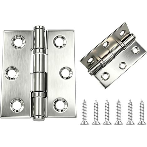 HAISHANG 4 piezas de bisagras para puertas de armarios de 70x39 mm para muebles con tornillos  Conectores de bisagras de acero inoxidable 304 A2 V2A para pianos, muebles, puertas de armarios y cajones (1/5)