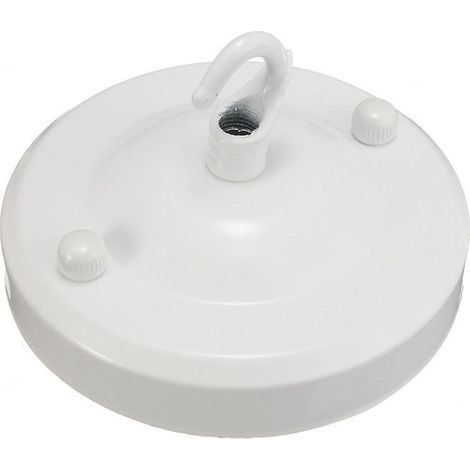 10 pezzi Ganci da soffitto vintage in ferro - Bianco, piastra di sospensione in metallo con gancio e ventosa per accessori fai da te, base (1/5)