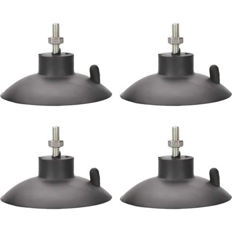 Lot de 4 pieds à ventouse avec vis pour coupe-frites industriels et commerciaux (noir) (1/4)