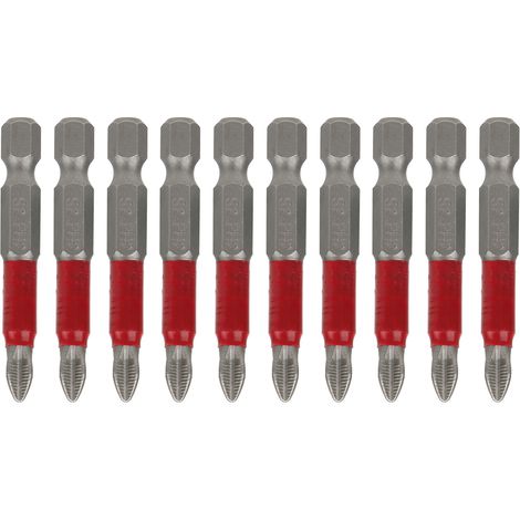 Embouts Tournevis Ph2 Magnetiques - Acier Allie Anti-Derapant 50mm - Pour Perceuse Electrique Et Visseuse - Lot De 10 Pieces (1/5)